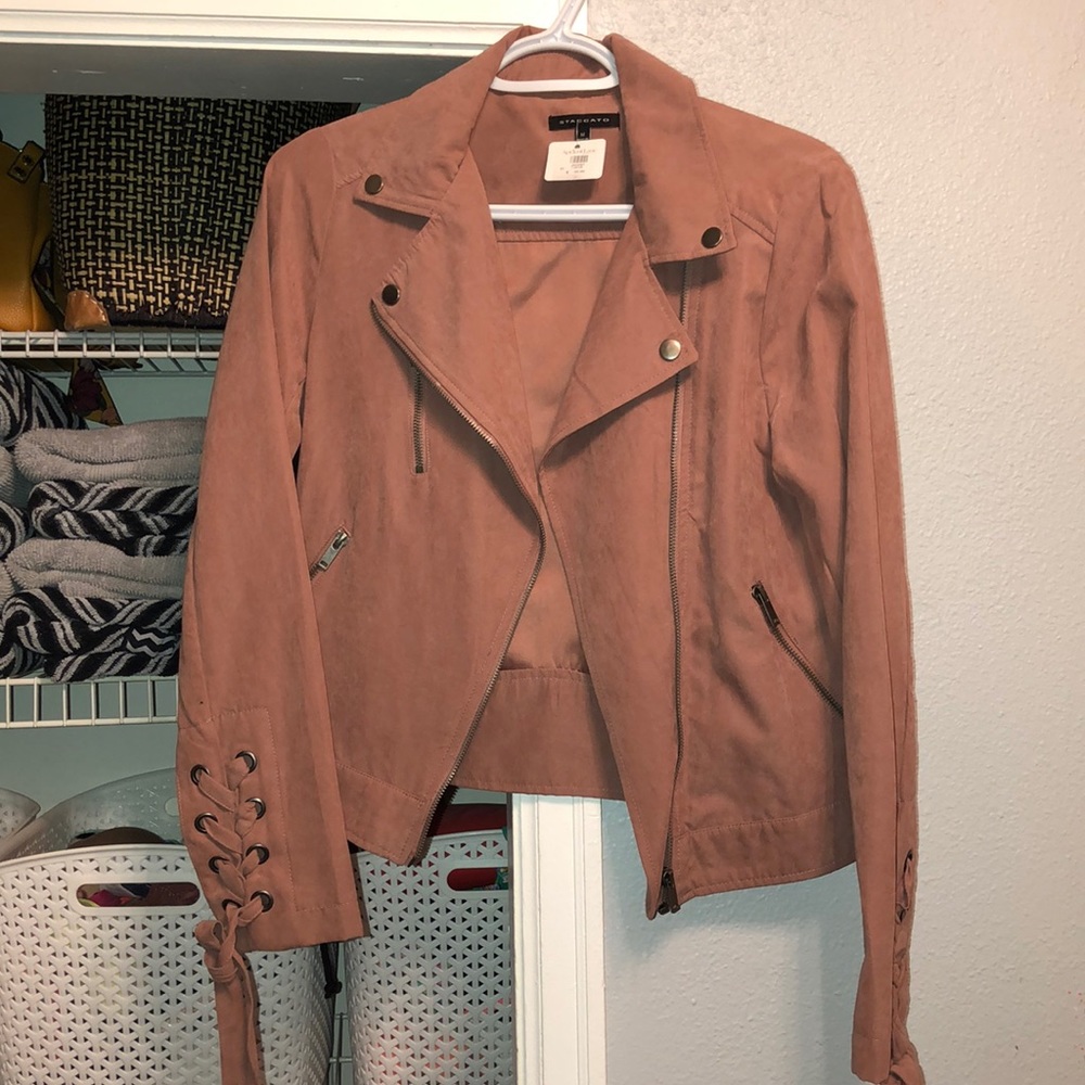 Faux suede dusty pink jacket